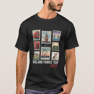 Camiseta Viagem Familiar à Inglaterra 2025 Selo Postal Lond