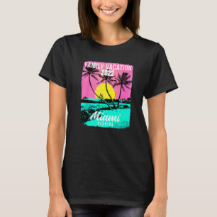Camiseta Viagem Familiar da Flórida de Miami Beach Palm Tre