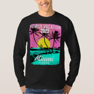 Camiseta Viagem Familiar da Flórida de Miami Beach Palm Tre