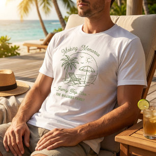 Camiseta Viagem Familiar Minimalista de Correspondência Per