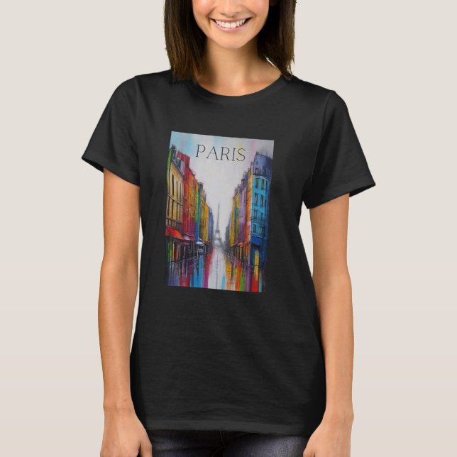 Camiseta Viagem francês Skyline Torre Eiffel da Cidade de P (Frente)