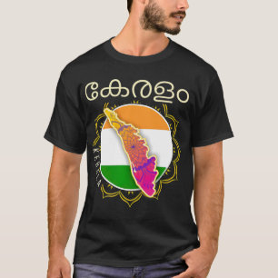 Camiseta Viagem India Kerala Malaialam com um Mandala ou