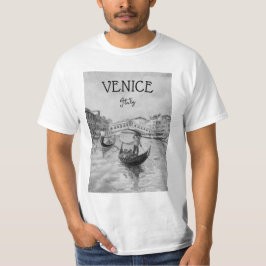 Camiseta Viagem Itália - souvenir preto e branco de VENICE