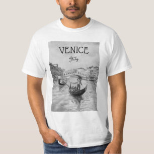 Camiseta Viagem Itália - souvenir preto e branco de VENICE