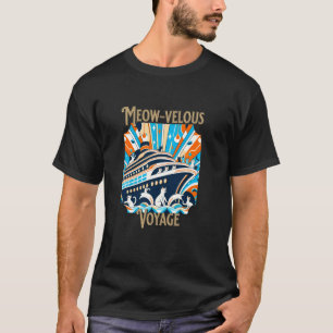 Camiseta Viagem Meow-velhoça Navio de Cruzeiro de Gato Féri