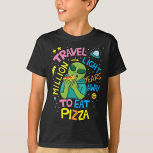 Camiseta Viagem Milhão De Anos-Luz Para Comer Pizza Engraça