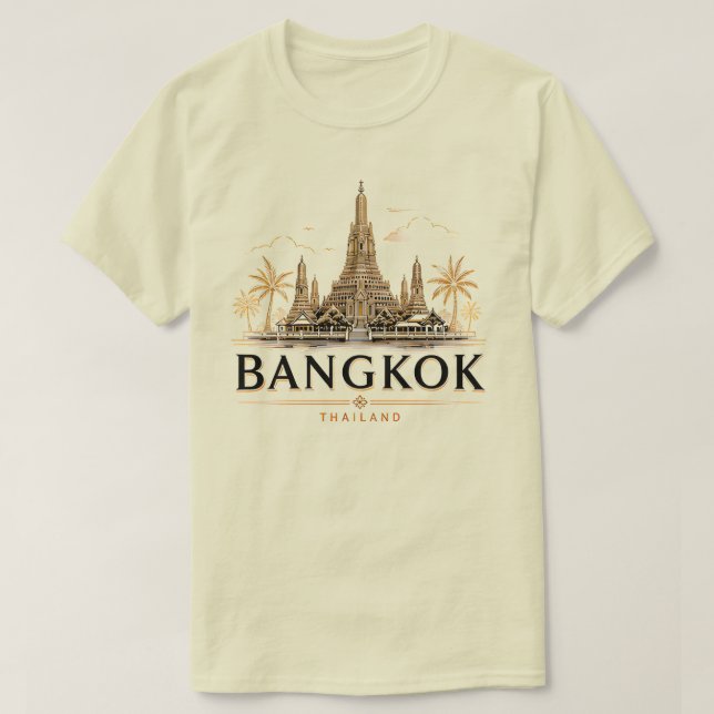 Camiseta Viagem Mínima Banguecoque Tailândia (Frente do Design)