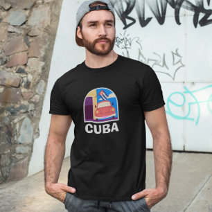 Camiseta Viagem mínima de Cuba Island Vintage