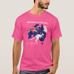 Camiseta Viagem para a Austrália para Koala e Kangaroo como
