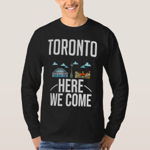 Camiseta Viagem pela cidade de Toronto Canadá Mapa do horiz