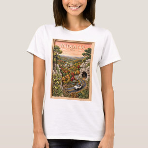 Camiseta Viagem pela Estrada da Natureza Vintage em Indiana