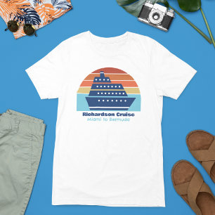 Camiseta Viagem Personalizável da Família Sunset de Navio d