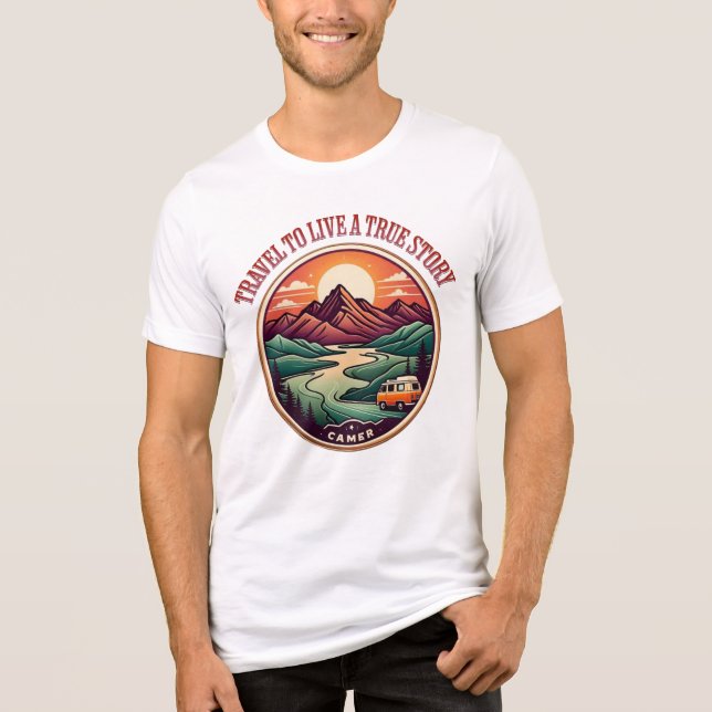 Camiseta Viagem Real Story Tee - Crachá Sem Viagens Falso (Frente)