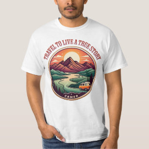 Camiseta Viagem Real Story Tee - Crachá Sem Viagens Falso