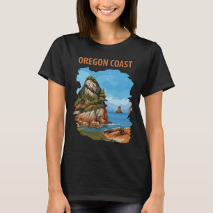 Camiseta Viagem Retro à Costa do Oregon