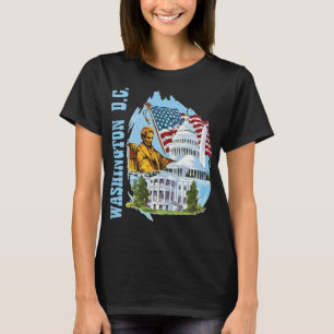 Camiseta Viagem Retro Azul ao Capitólio de Washington DC