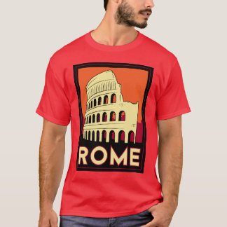 Camiseta viagem retro do vintage de Europa do coliseu de