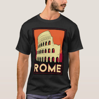 Camiseta viagem retro do vintage de Europa do coliseu de