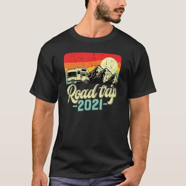 Camiseta Viagem Rodoviária 2021 Campos De Acampamento Retro (Frente)
