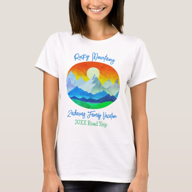 Camiseta Viagem Rodoviária de Férias Familiares das Montanh (Frente)