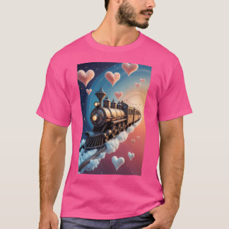 Camiseta Viagem Romântica De Comboio Através De Uma Paisage