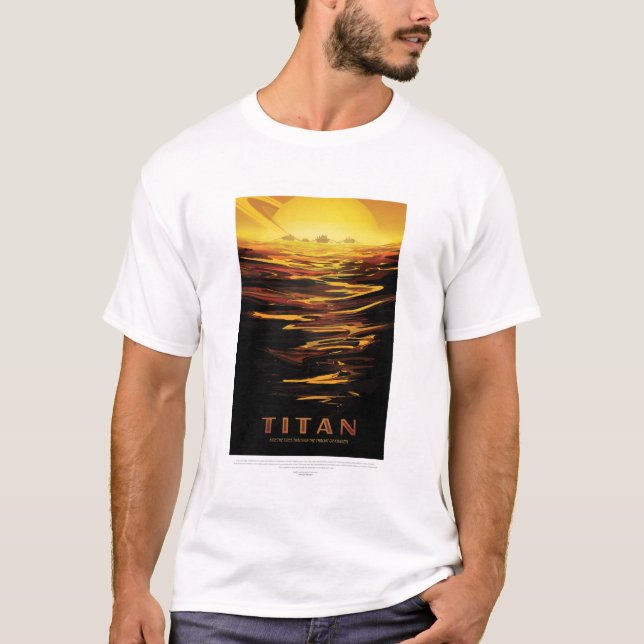 Camiseta Viagem Sci-Fi Ad, Lua Titã (Frente)