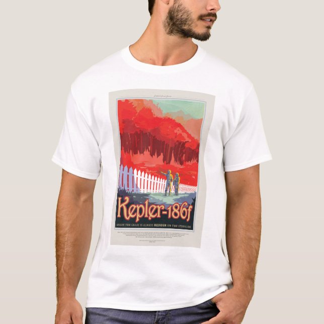 Camiseta Viagem Sci-Fi Ad, Planet Kepler-186f (Frente)