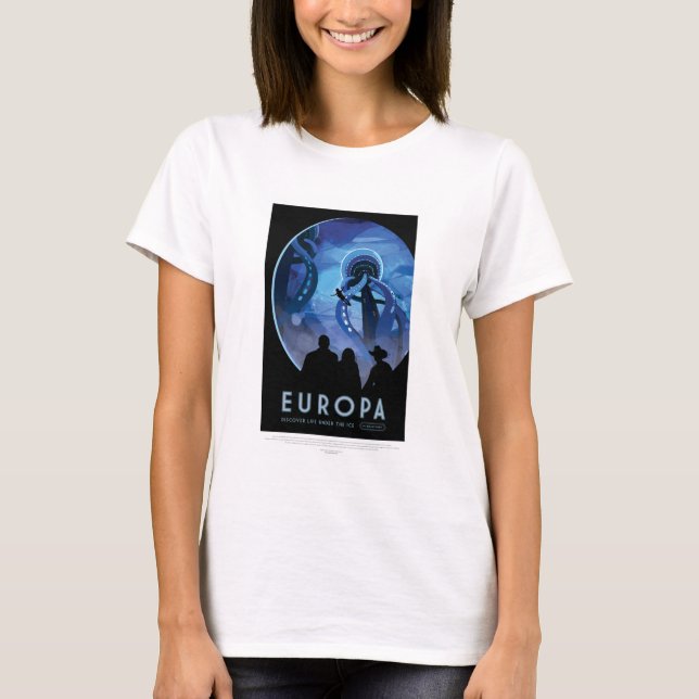 Camiseta Viagem Sci-Fi, Lua Europa (Frente)