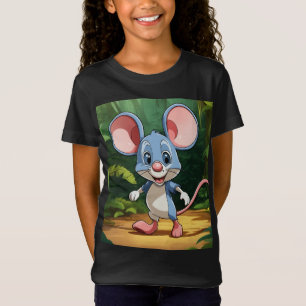 Camiseta Viagem Selva - Rato de Cartoon Bebê Fine Jersey T-