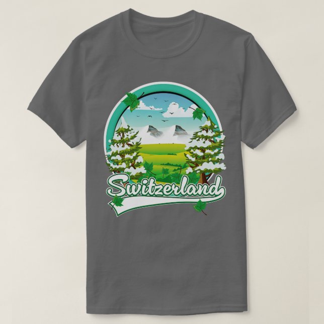 Camiseta viagem suiça (Frente do Design)