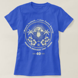 Camiseta Viagem Tropical de Aniversário de Vintagem Persona