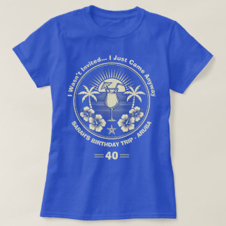 Camiseta Viagem Tropical de Aniversário de Vintagem Persona