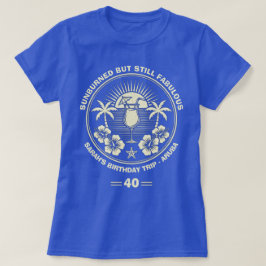 Camiseta Viagem Tropical de Aniversário de Vintagem Persona