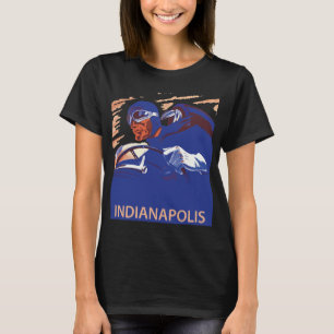 Camiseta Viagem Vermelha de Carro de Corrida de Indianápoli