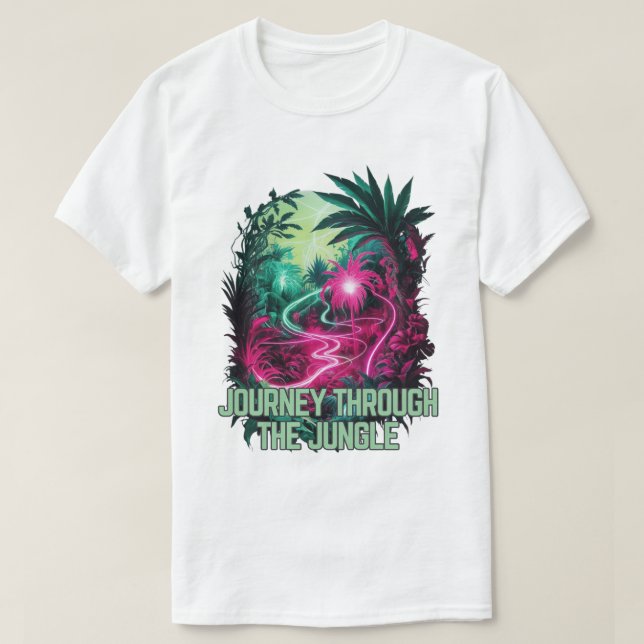Camiseta Viagem visionária - Viagem pela selva (Frente do Design)