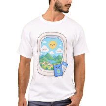 Viagem Vista Janela Avião Kawaii Fofa