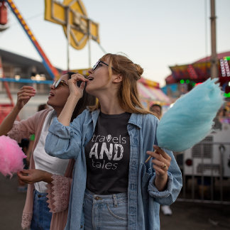 Camiseta Viagens e paletas [Logotipo branco] Camiseta-T fem