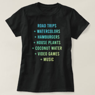 Camiseta "Viagens Rodoviárias + Aquarelas + Hamburgers"