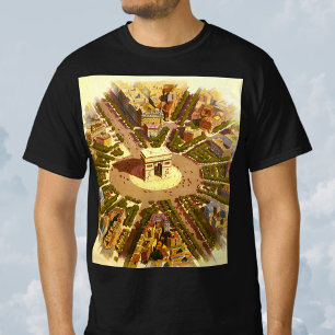 Camiseta Viagens vintage, Arc de Triomphe Paris França