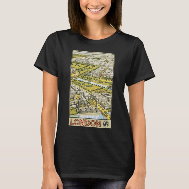 Camiseta Viagens vintage, City of London Aerial View (Frente)