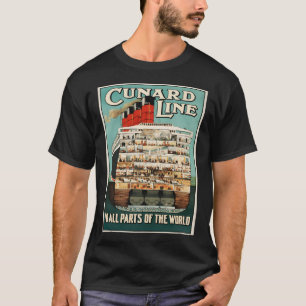 Camiseta Viagens vintage Cunard Line