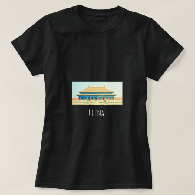 Camiseta Viagens vintage da Cidade Proibida na China (Frente do Design)