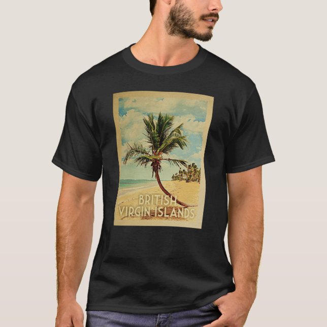 Camiseta Viagens vintage das Ilhas Virgens Britâni (Frente)