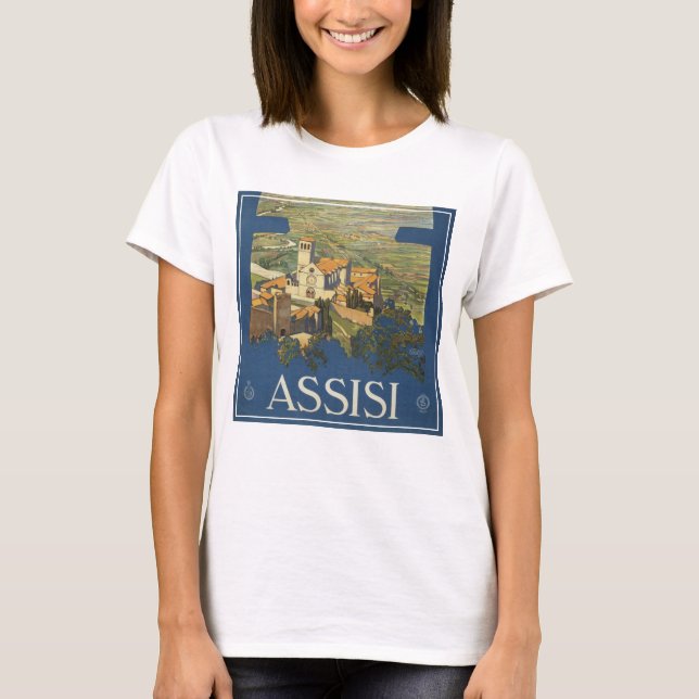 Camiseta Viagens vintage De Assisi, Itália (Frente)