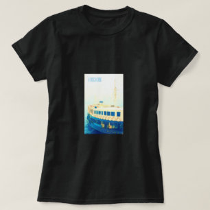 Camiseta Viagens vintage de ferry no porto de Hong Kong