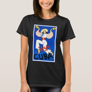 Camiseta Viagens vintage de Poster, Visite Havana Cuba, Mar