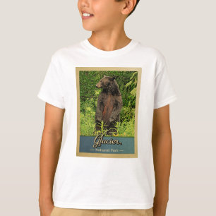 Camiseta Viagens vintage do Urso do Parque Nacional Glaciar