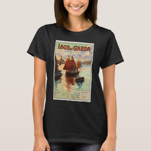 Camiseta Viagens vintage, Lago di Garda, Lago Garda, Itália