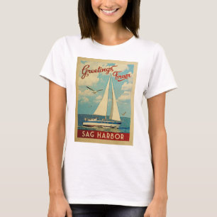 Camiseta Viagens vintage New York do veleiro do porto da