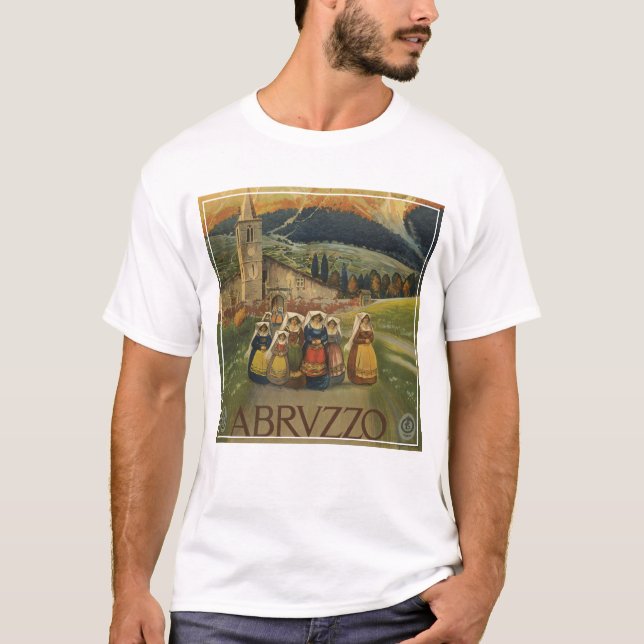 Camiseta Viagens vintage Para Abruzzo, Itália. (Frente)